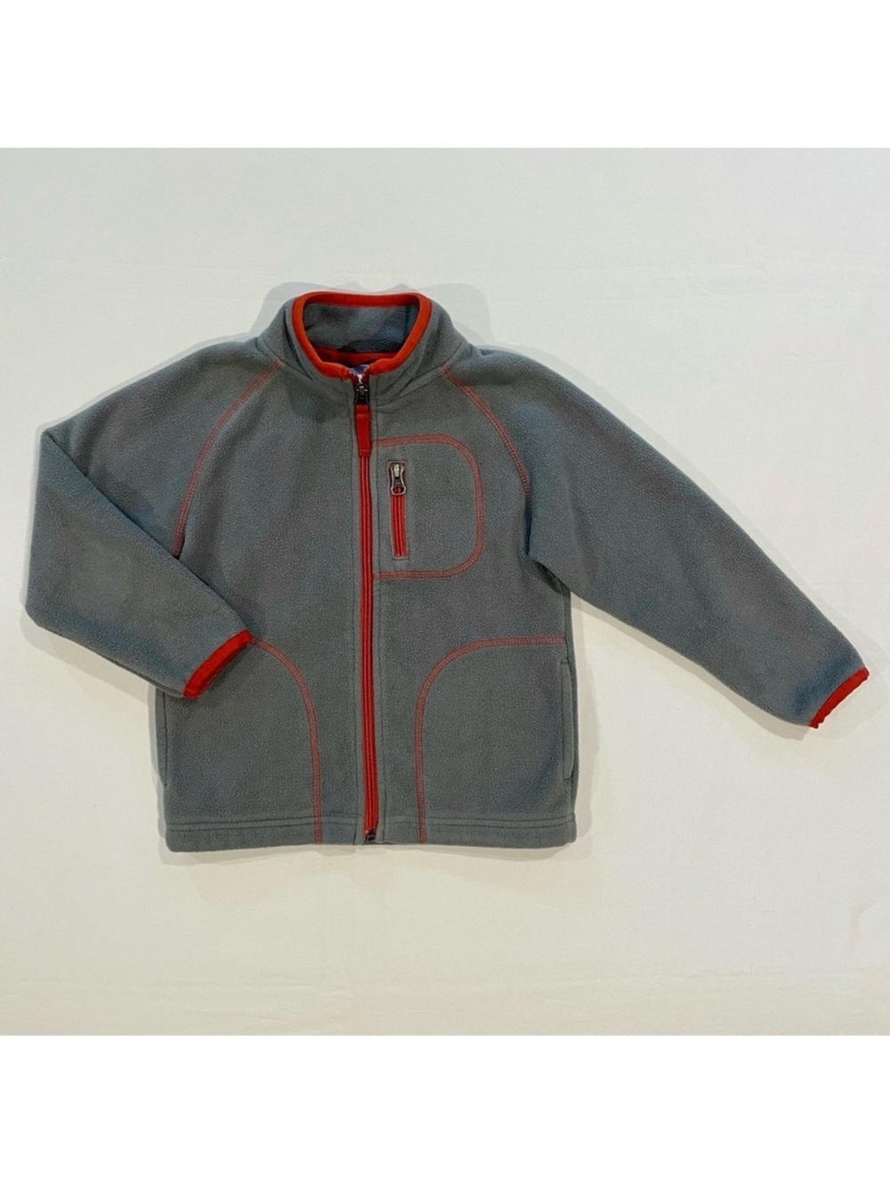 Hanna Andersson Fleece Jacket Boys 4 100 cm Girls Zip Front Antwerp Grey Rust